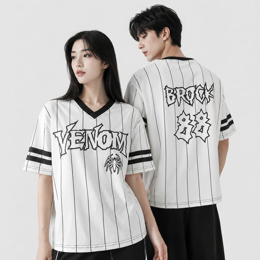WTM Venom Graphic Jersey - V-Neck Cotton Streetwear Baseball Jersey