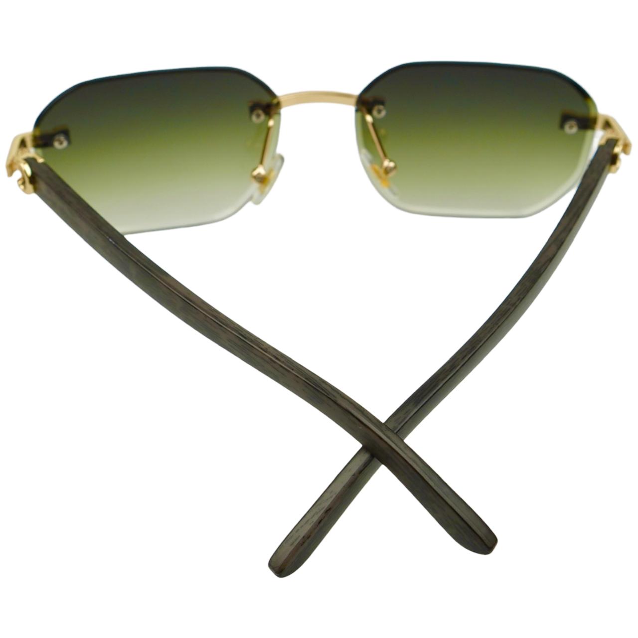 WTM Infinite Mystic Green Rimless Sunglasses - UV400 Designer Shades