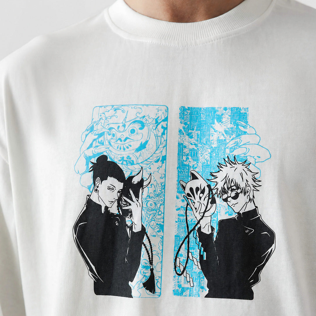 WTM Anime T-Shirt - White Loose Fit Cotton Graphic Tee
